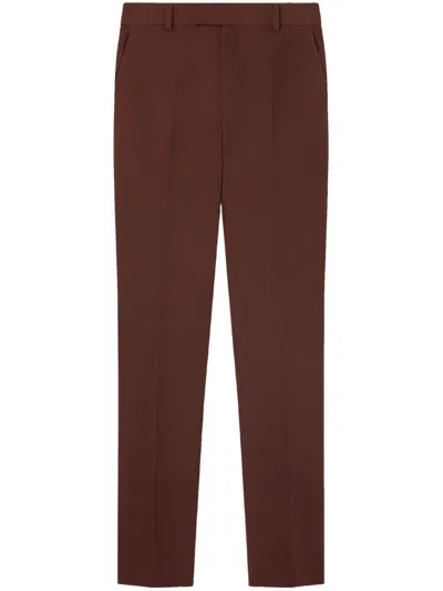 Versace Light Wool Formal Trousers In Brun