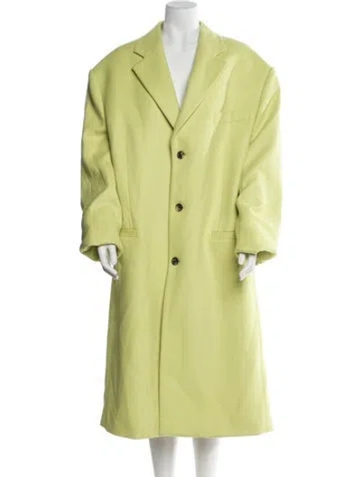 Pre-owned Versace Wool Trench Coat In Green