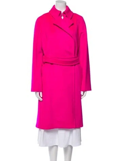 Pre-owned Versace Wool Trench Coat In Pink
