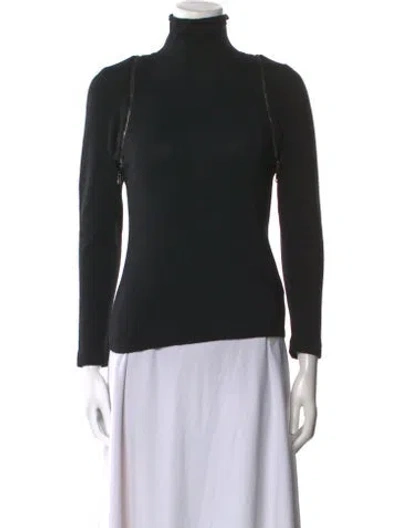 Pre-owned Versace Wool Turtleneck Sweater In Black