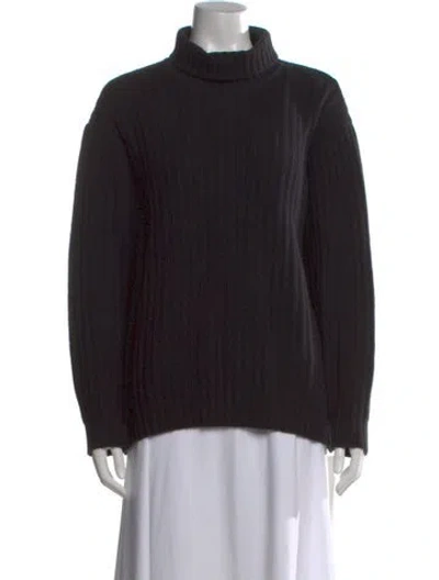 Pre-owned Versace Wool Turtleneck Sweater In Black