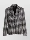 Versace Houndstooth-pattern Single-breasted Blazer