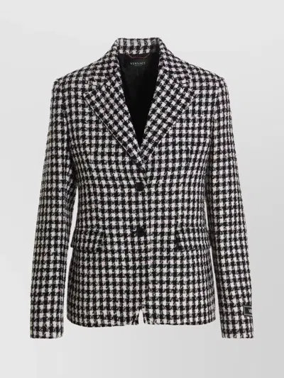 VERSACE WOOL TWEED BLAZER JACKET