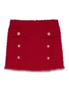 Versace Women's Heritage Tweed Mini Skirt In Red