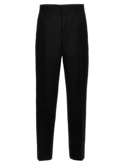 Versace Wool Twill Pants In Black