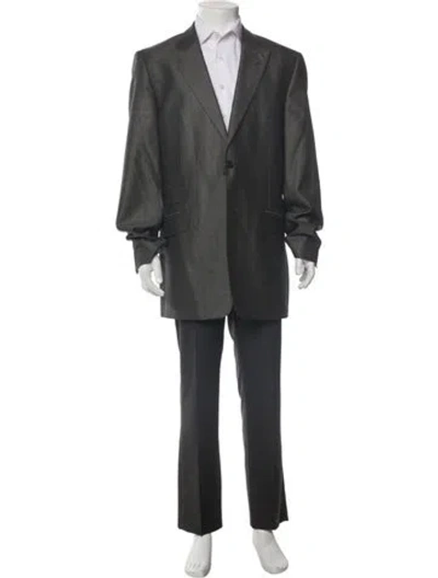 Pre-owned Versace Wool Two-piece Blazer W/ Tags In Gray