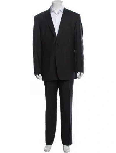 Pre-owned Versace Wool Two-piece Suit In Blue