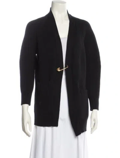 Pre-owned Versace Wool V-neck Sweater In Black