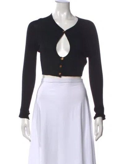 Pre-owned Versace Wool V-neck Sweater In Black