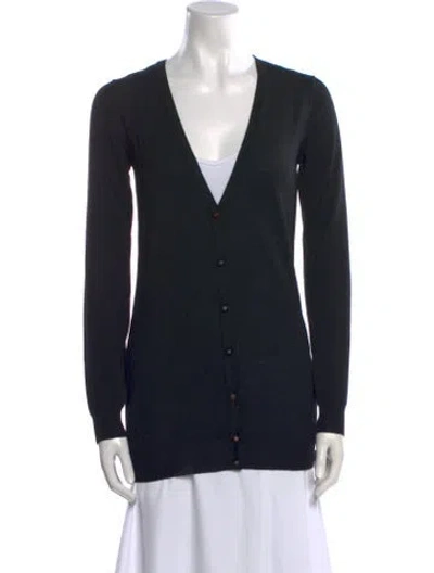 Pre-owned Versace Wool V-neck Sweater W/ Tags In Black