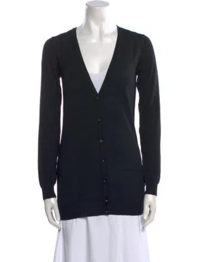 Pre-owned Versace Wool V-neck Sweater W/ Tags In Black