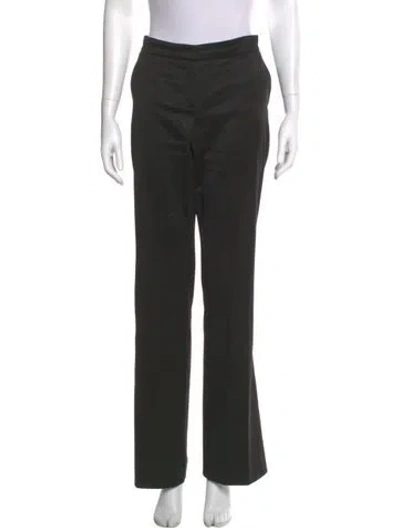 Pre-owned Versace Wool Wide Leg Pants In Black