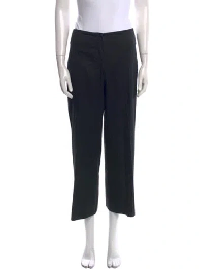 Pre-owned Versace Wool Wide Leg Pants In Black