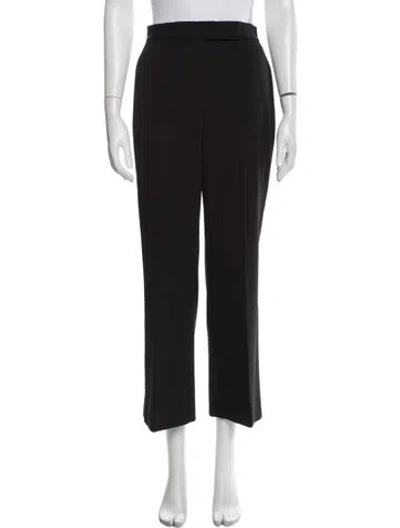 Pre-owned Versace Wool Wide Leg Pants In Black