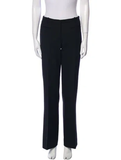 Pre-owned Versace Wool Wide Leg Pants In Blue