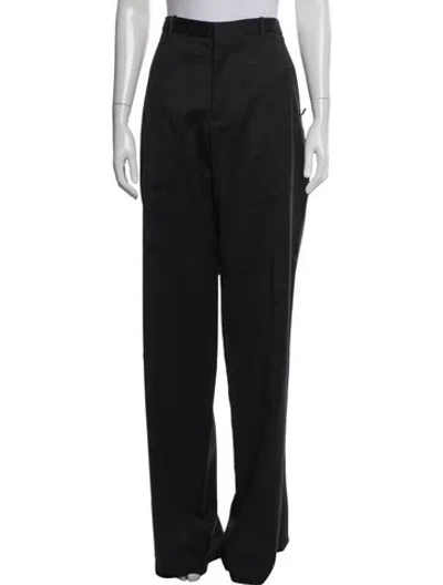 Pre-owned Versace Wool Wide Leg Pants W/ Tags In Black