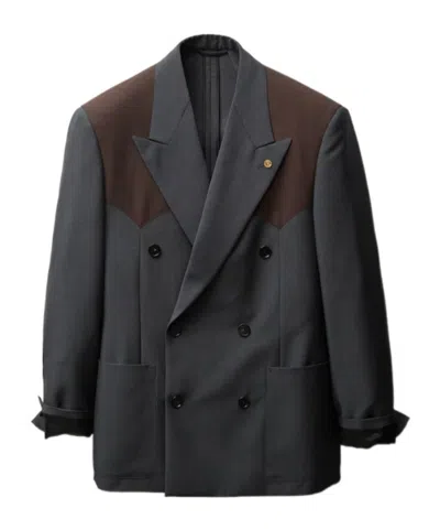 Versace Wool-mohair Boxy Blazer In Multi