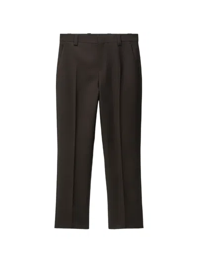 Versace Wool-mohair Formal Pants In Brown