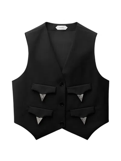 Versace Wool-mohair Vest In Black