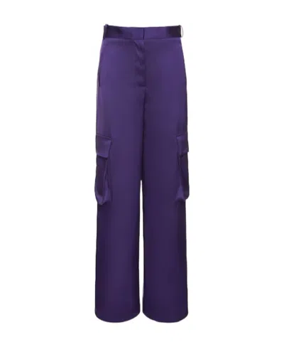 Versace Work Casual Pants In Purple