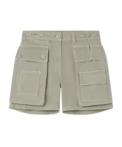 Versace Work Denim Shorts In Gray