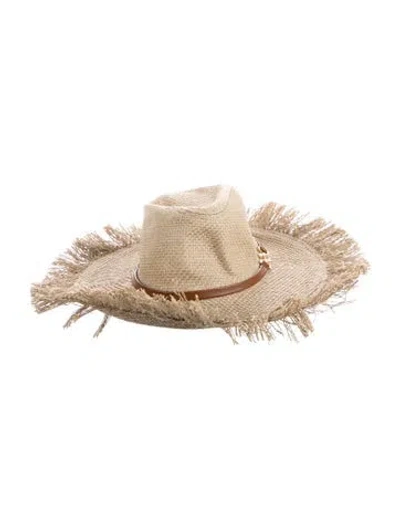 Pre-owned Versace Woven Straw Hat W/tags In Neutral
