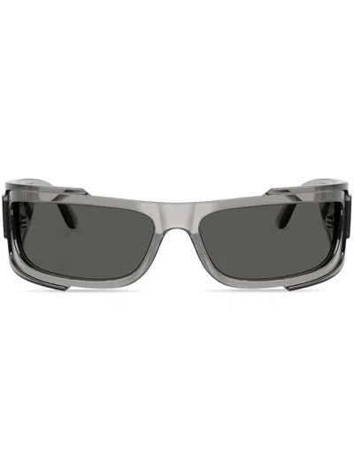 Versace Wraparound-frame Sunglasses In Grey