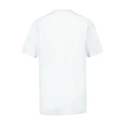 Versace Writing Embroidery Cotton T-shirt In White