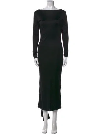 Pre-owned Versace X Dua Lipa Bateau Neckline Long Dress In Black