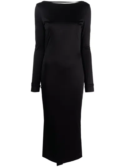 Versace X Dua Lipa Knotted Backless Dress In Black