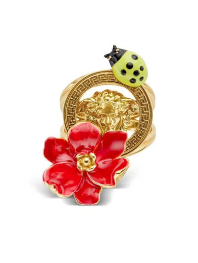 Versace X Dua Lipa Medusa Head Ring In Gold
