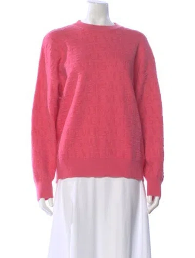 Pre-owned Versace X Dua Lipa Virgin Wool Crew Neck Sweater In Pink