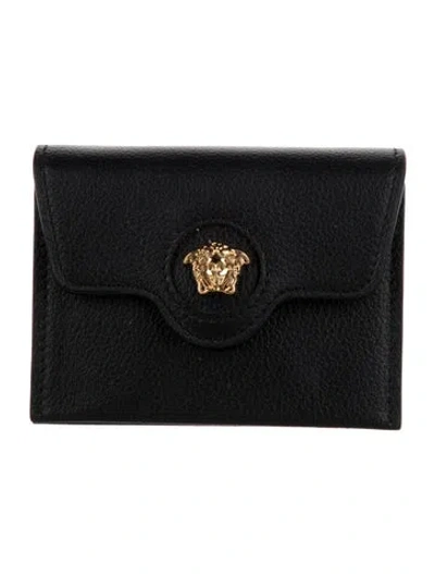 Pre-owned Versace X Medusa Head Leather Wallet In Black