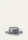 Versace Barocco Haze Tea Cup & Saucer, 6 Oz. In Grey