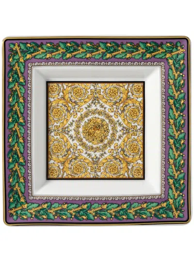 Versace X Rosenthal Barocco Mosaic Dish In Green