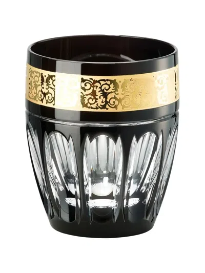 Versace X Rosenthal Gala Prestige Cobalt Engraved Band Tumbler In Black