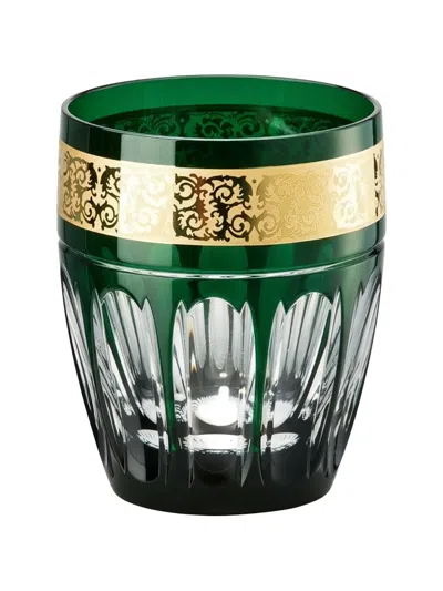 Versace X Rosenthal Gala Prestige Cobalt Ornamental Band Tumbler In Green