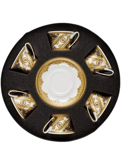 Versace X Rosenthal I Love Baroque Tea Cups (set Of 6) In White