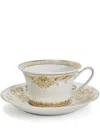 Versace X Rosenthal Medusa Gala Tea Cups And Saucers (set Of Six) In White