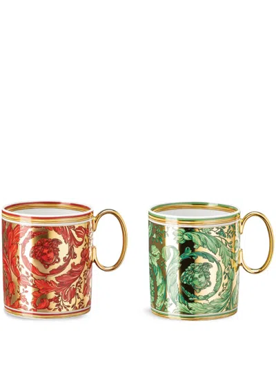 Versace X Rosenthal Medusa Garland Mug (set Of Two) In Multicolour