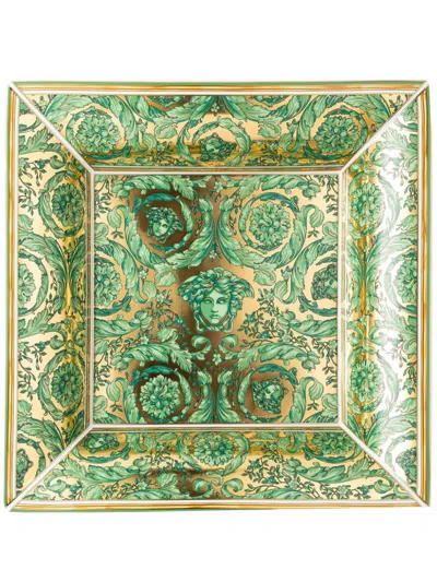Versace X Rosenthal Medusa Garland Plate (28cm X 28cm) In Grün