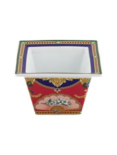 Pre-owned Versace X Rosenthal Peace 2005 Candle Holder In Red