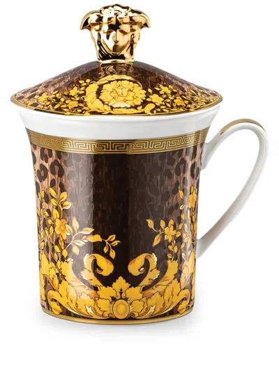 Versace X Rosenthal Wild Floralia Lidded Mug (9.8cm) In Multicolour