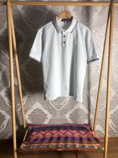 Pre-owned Versace X Vintage Very Versace Jeans Couture Polos Luxury Italy Designer In White
