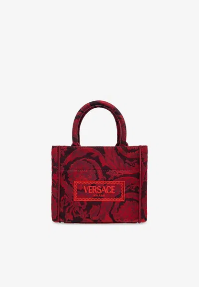 Versace Xs Barocco Athena Tote Bag In Red