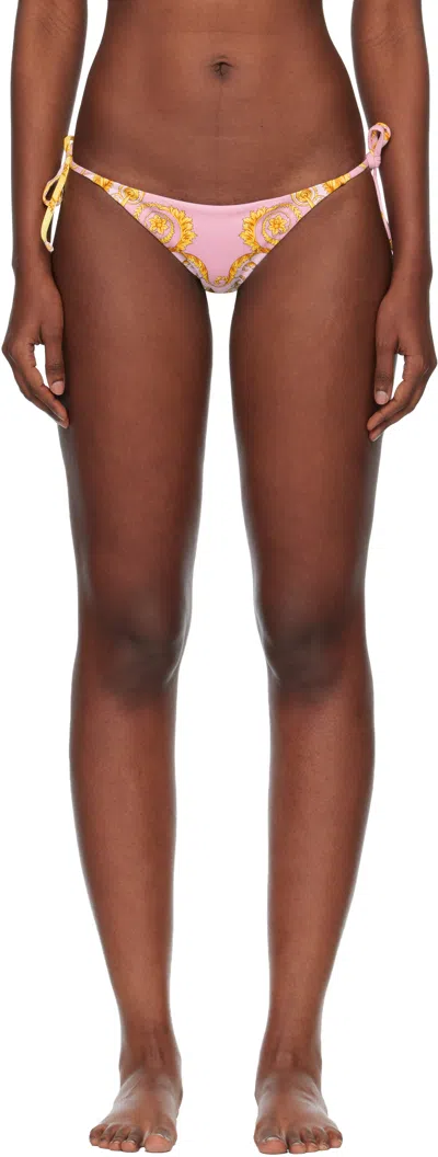 Versace Yellow & Pink Printed Bikini Bottom