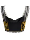 VERSACE YELLOW BAROQUE-PRINT CROPPED TOP IN SILK WOMAN