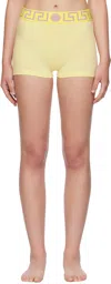 Versace Yellow Greca Border Trunk Shorts In Yellow