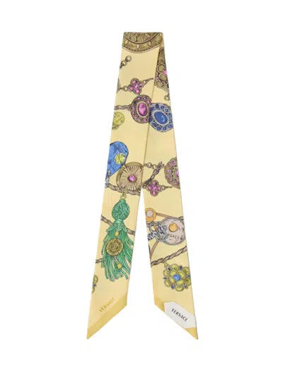 Versace Yellow Jewel Printed Bandana Scarf