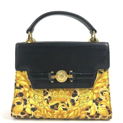 Pre-owned Versace Yellow Leather Pvc Handbag () In Multi